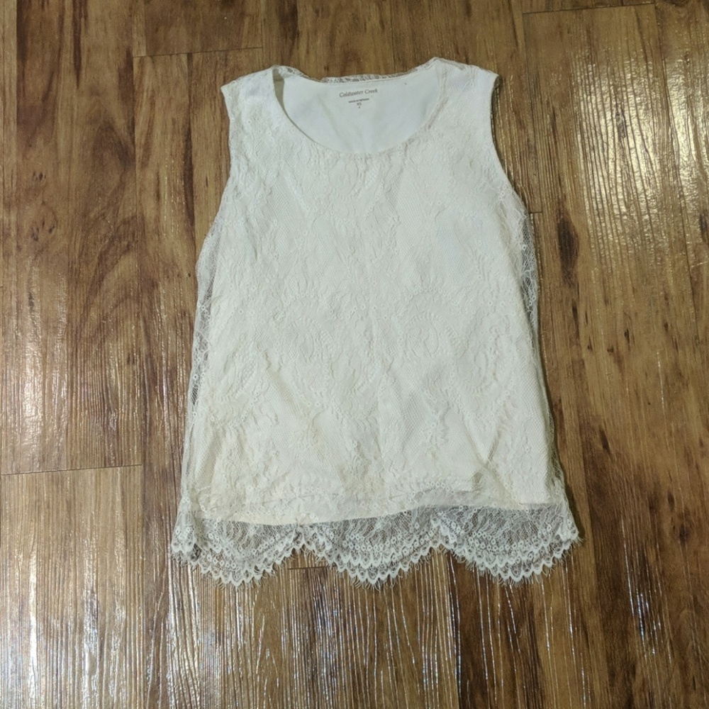 White lace Coldwater Creek top